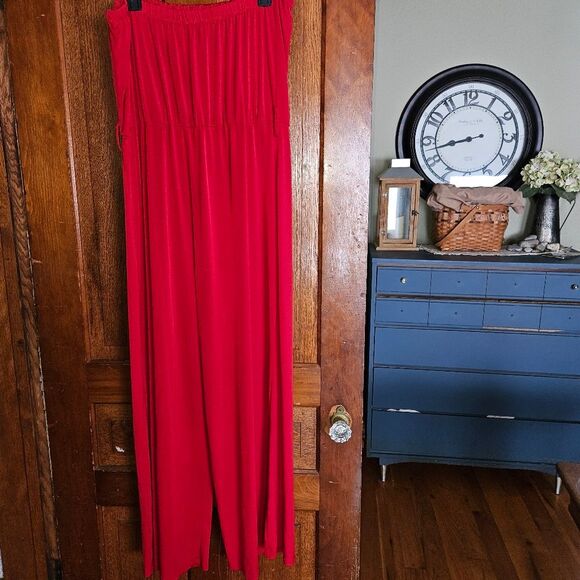 Lucy Diamonds Women's 3X Red Romper Jumpsuit Fair to Good Condition - Picture 10 of 10